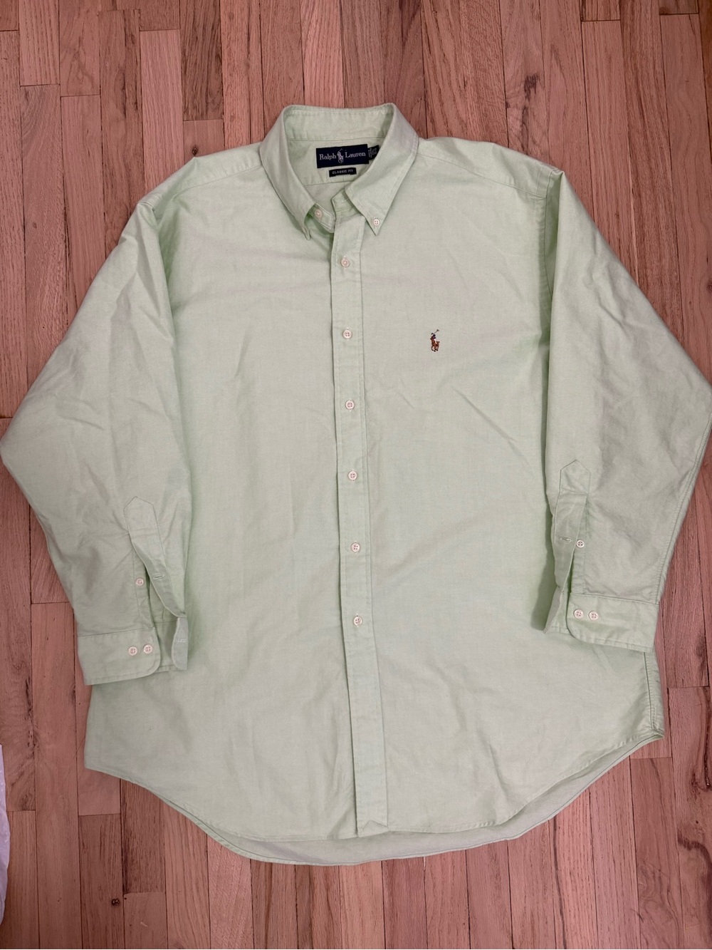 Ralph Lauren Light Green Button-Down Oxford Shirt